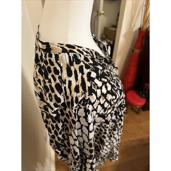 Women’s Vintage Calvin Klein Animal Print Button Up Long Sleeve Blouse Sz XL - Picture 4 of 8